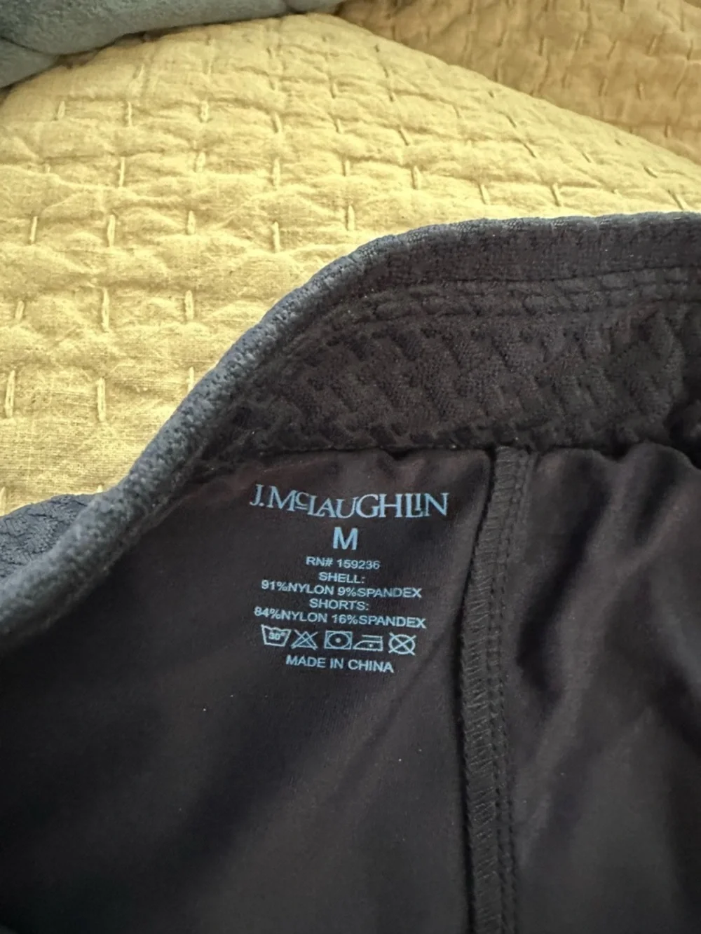 J. McLaughlin Navy Textured A-Line Mini Skirt with Pleated Hem - Picture 3 of 6